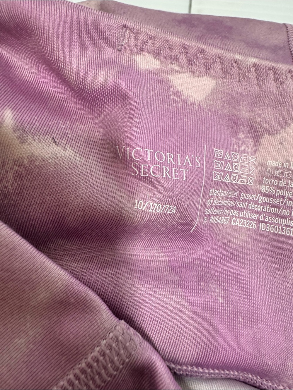New Victoria's Secret Pink Marble Tie-Dye Leggings Size 10 - Picture 6 of 11